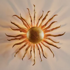 Lámpara de pared Sol Ø 70 cm dorado