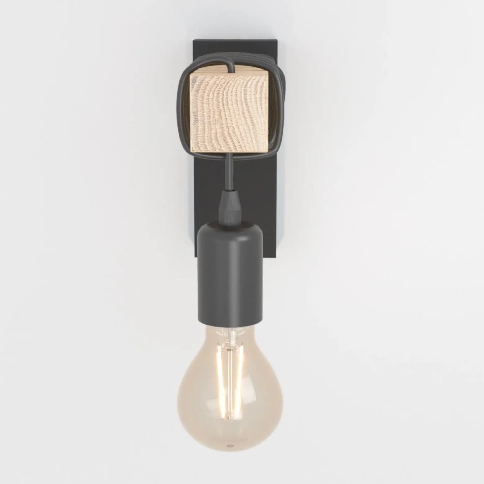 Lámpara de pared Townshend con elemento de madera