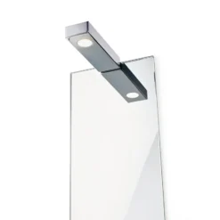 Lámpara de pared y espejo Flat 2 LED, cromo