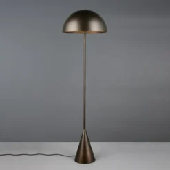 Lámpara de pie Alfie, color platino, altura 130 cm, metal, E27