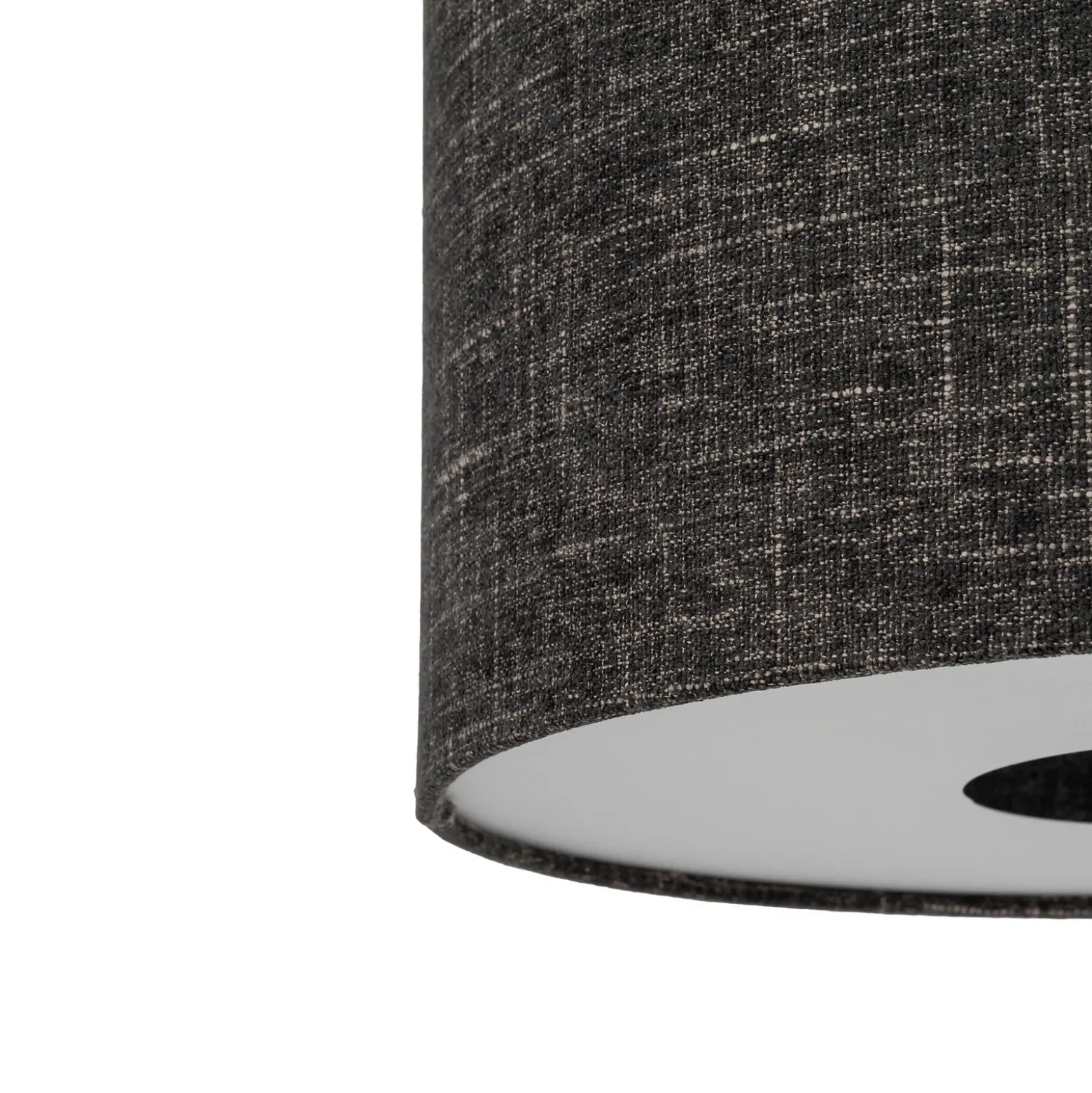 Lámpara de pie Amarela, negro jaspeado, textil, E27