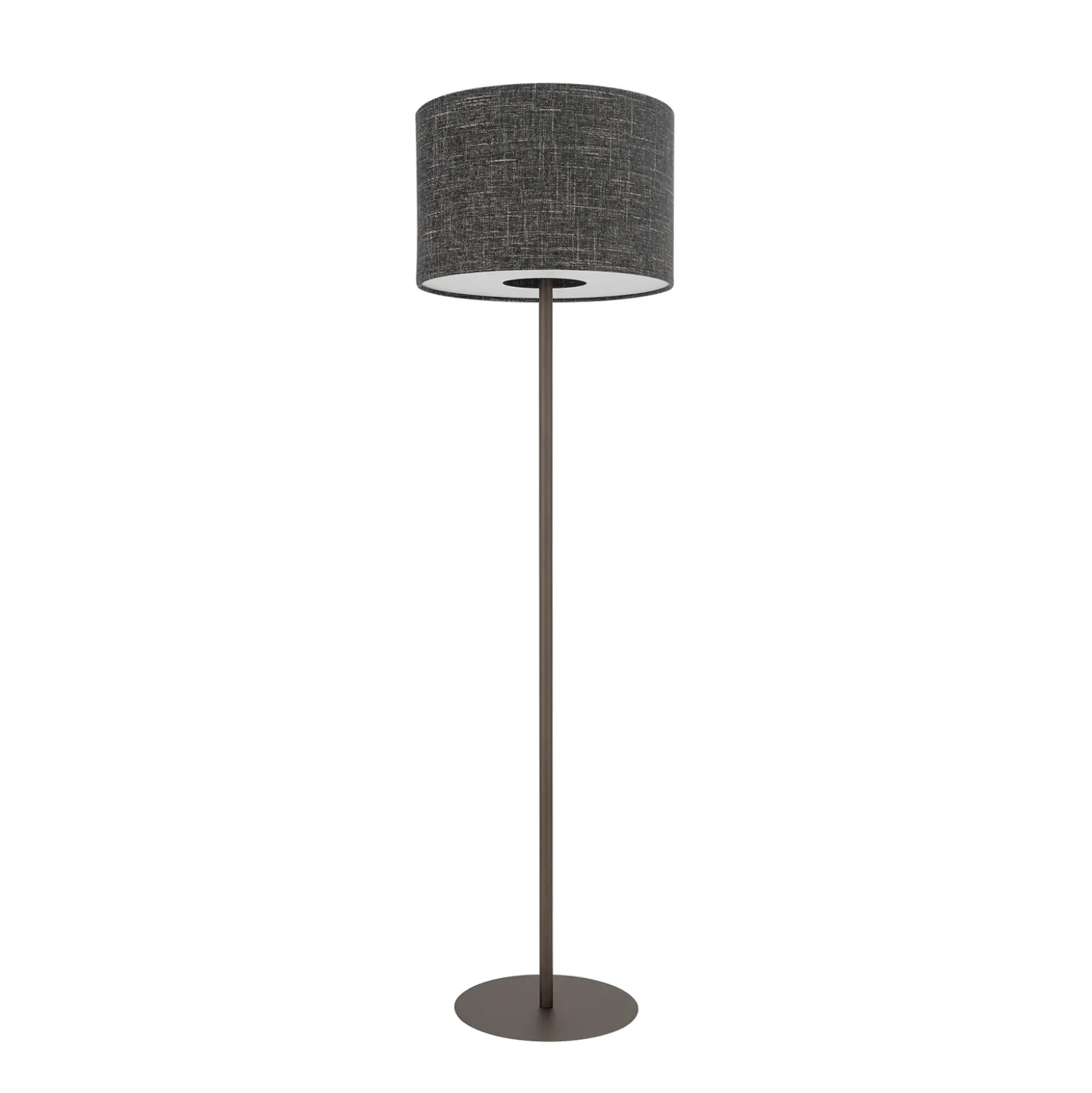Lámpara de pie Amarela, negro jaspeado, textil, E27
