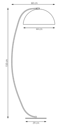 Lámpara de pie Arcos, blanca, altura 150 cm, metal