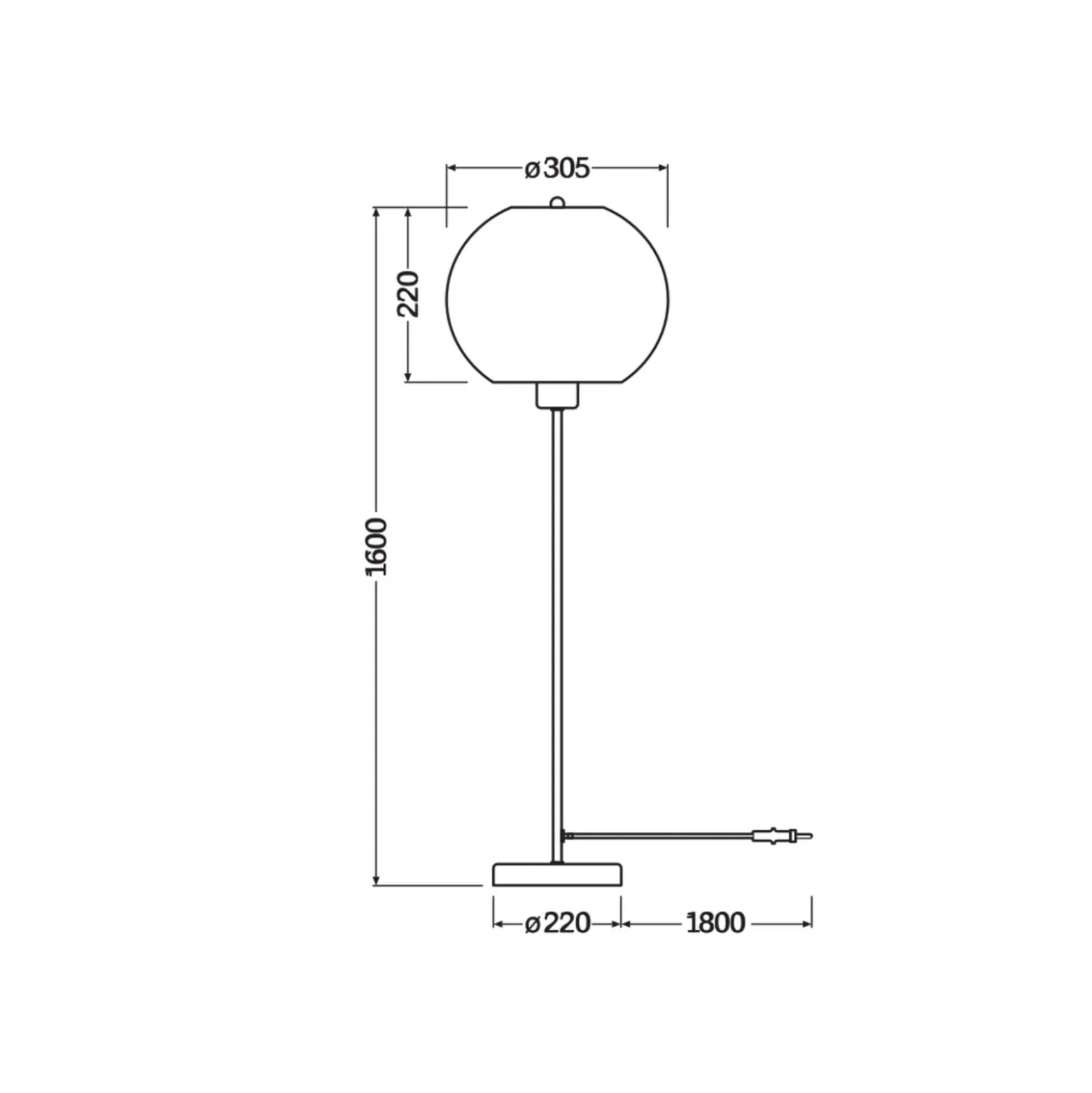 Lámpara de pie BALL de OSRAM, marrón, altura 160 cm, cartón ondulado, E27