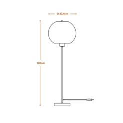 Lámpara de pie BALL de OSRAM, marrón, altura 160 cm, cartón ondulado, E27