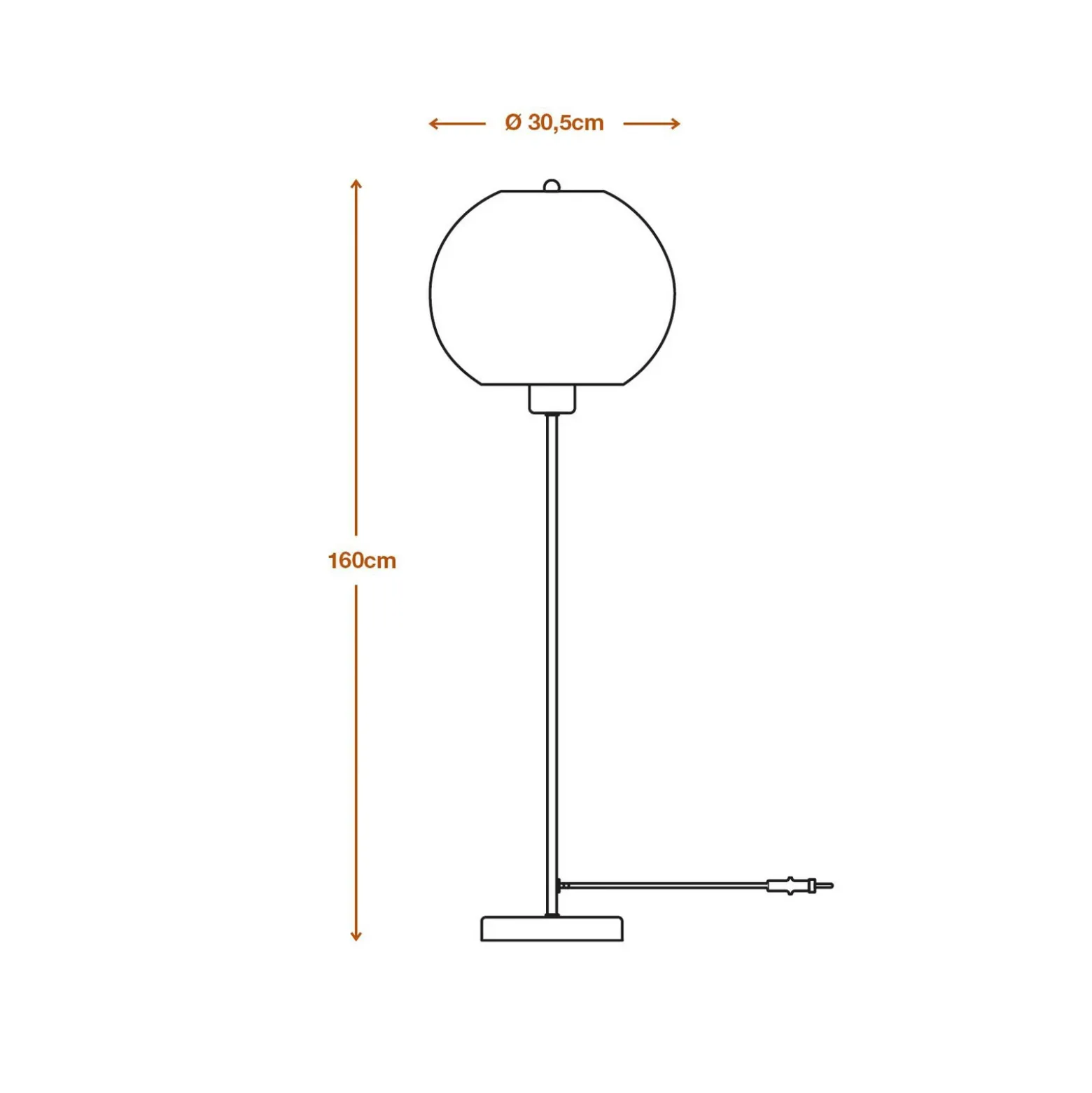 Lámpara de pie BALL de OSRAM, marrón, altura 160 cm, cartón ondulado, E27