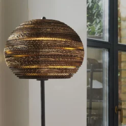 Lámpara de pie BALL de OSRAM, marrón, altura 160 cm, cartón ondulado, E27