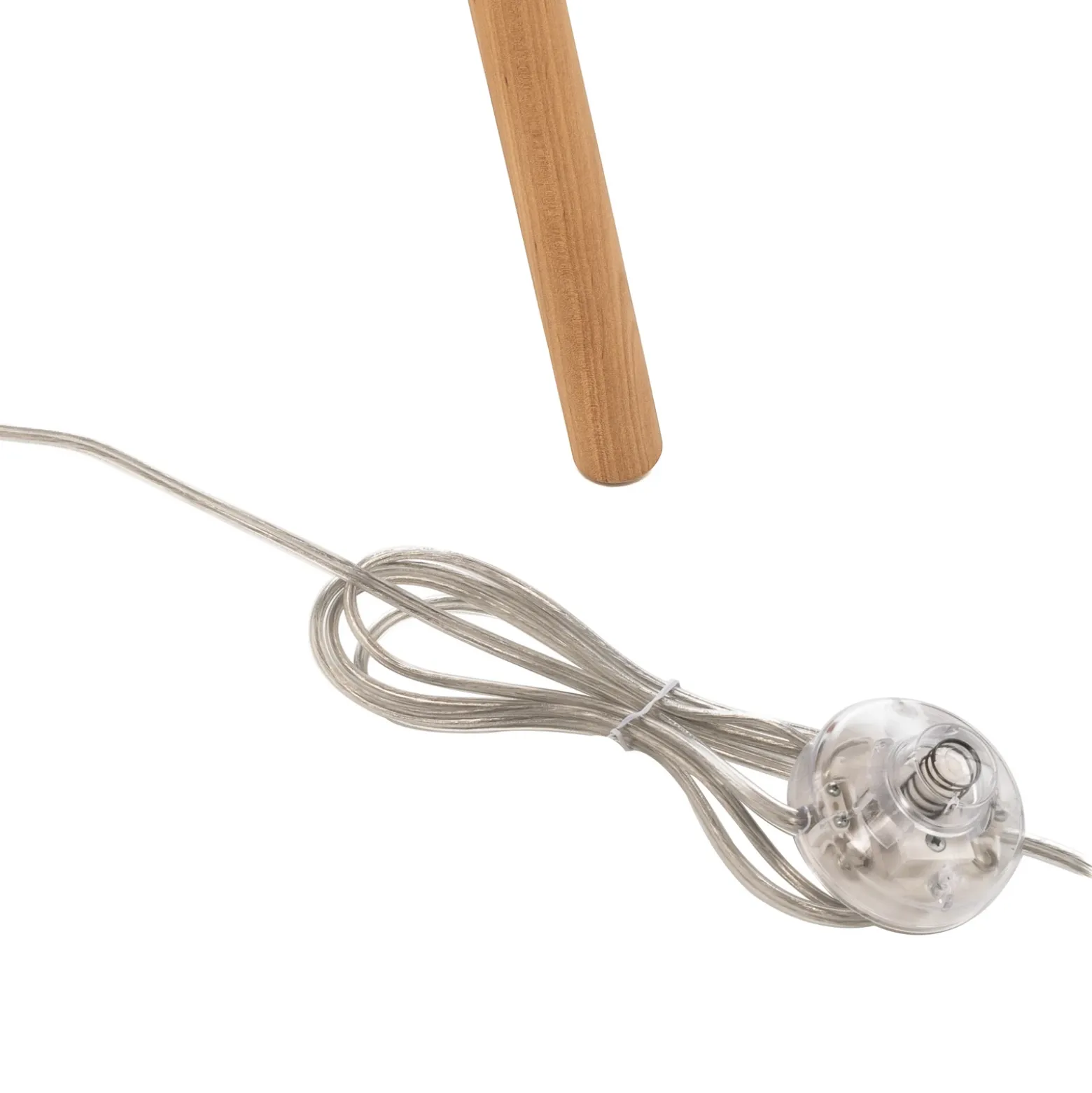 Lámpara de pie Boho, blanco/madera, tela/ratán/madera, 140 cm