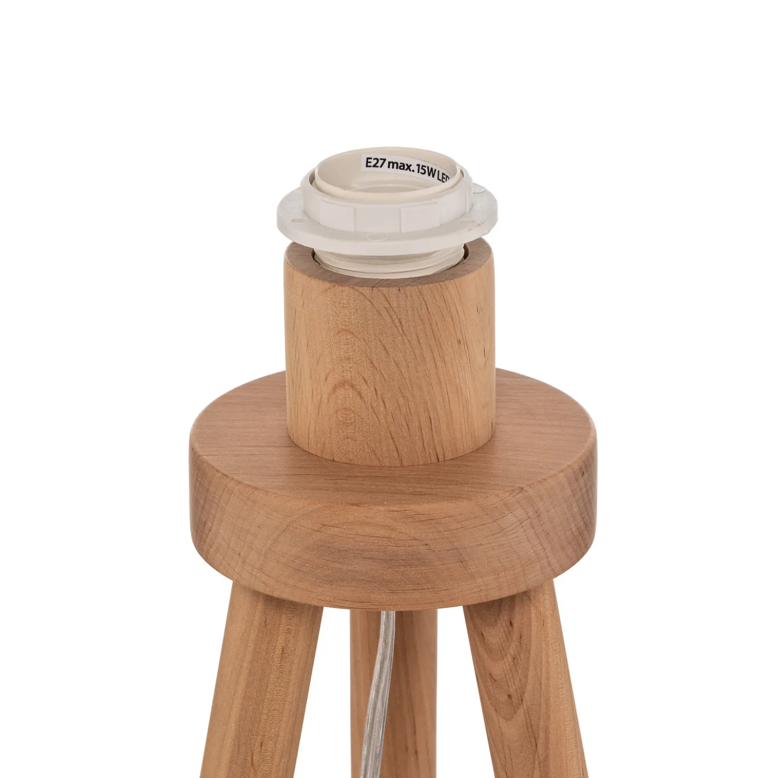 Lámpara de pie Boho, blanco/madera, tela/ratán/madera, 140 cm