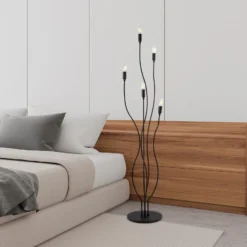 Lámpara de pie Bonibon 13231 negro metal altura 155 cm 5 luces