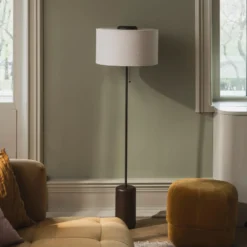 Lámpara de pie Bosco de Globen Lighting, beige/marrón, altura 144 cm