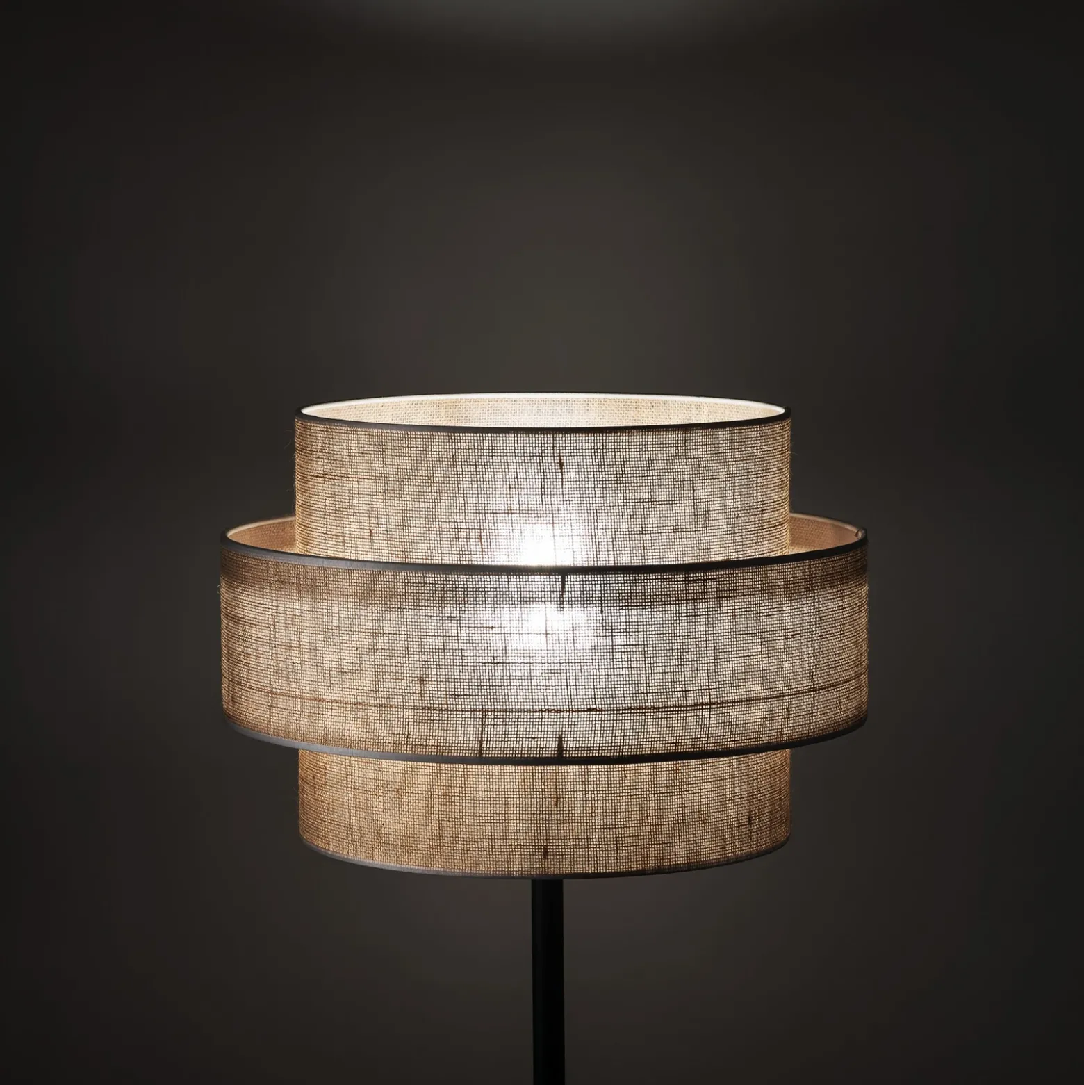 Lámpara de pie Calisto, yute, cilindro, marrón natural, altura 155 cm