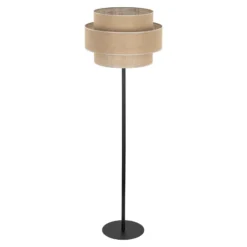 Lámpara de pie Calisto, yute, cilindro, marrón natural, altura 155 cm
