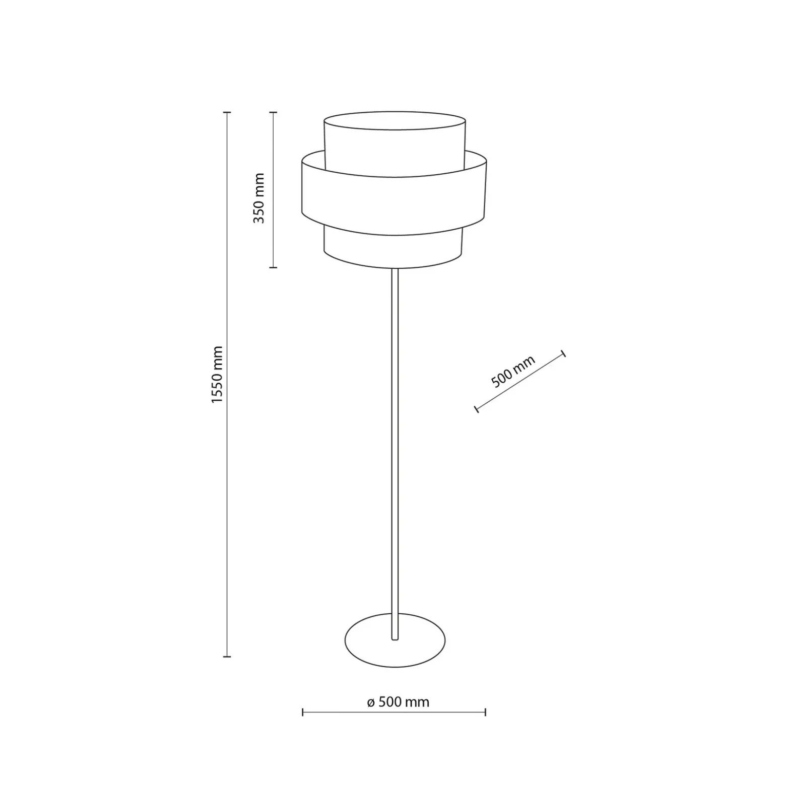 Lámpara de pie Calisto, yute, cilindro, marrón natural, altura 155 cm