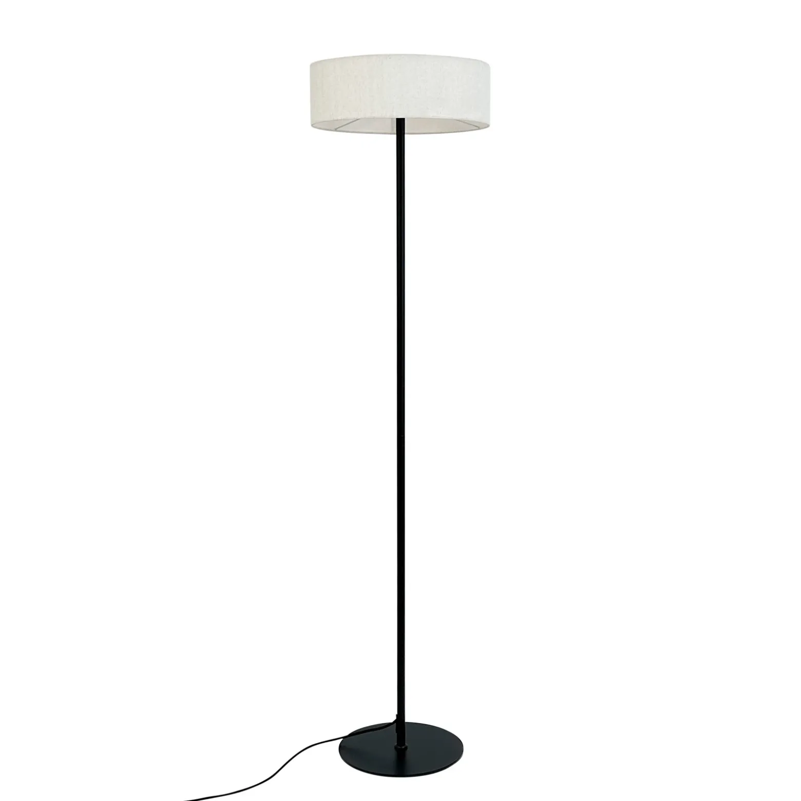 Lámpara de pie Calix de Dyberg Larsen, negro/color natural, 150 cm