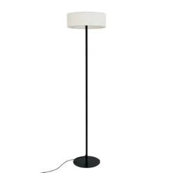 Lámpara de pie Calix de Dyberg Larsen, negro/color natural, 150 cm