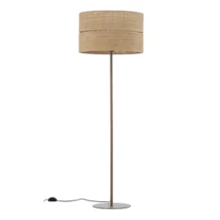 Lámpara de pie Calma, beige, rafia, altura 159 cm, E27