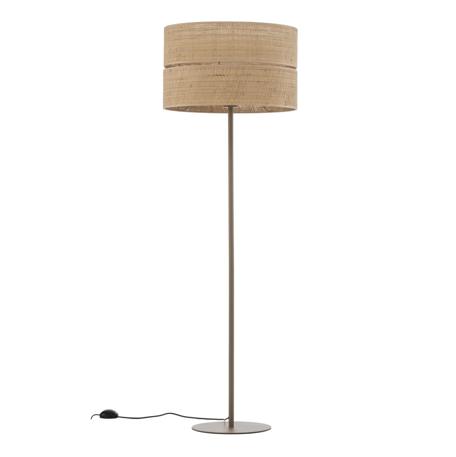 Lámpara de pie Calma, beige, rafia, altura 159 cm, E27