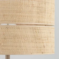 Lámpara de pie Calma, beige, rafia, altura 159 cm, E27