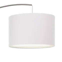 Lámpara de pie Clarie, blanca, color hierro, 180 cm, tela/metal