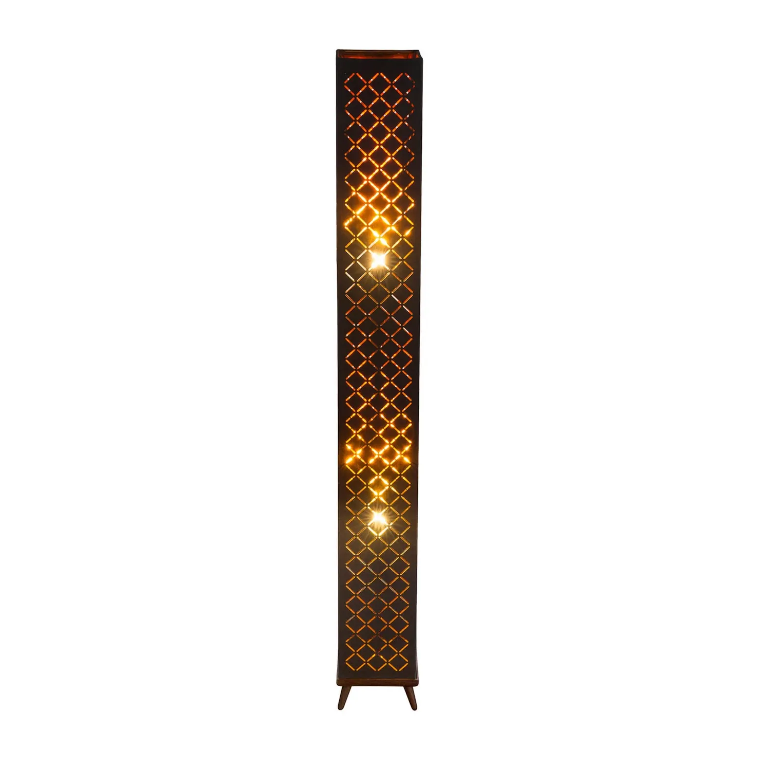 Lámpara de pie Clarke, negro/hoja de oro, altura 118 cm, tela