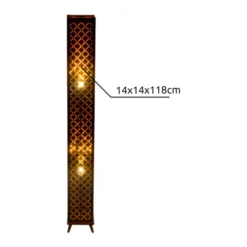Lámpara de pie Clarke, negro/hoja de oro, altura 118 cm, tela