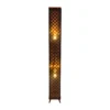 Lámpara de pie Clarke, negro/hoja de oro, altura 118 cm, tela