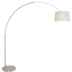 Lámpara de pie con arco Sparkled Light plateada/barro, altura 240 cm