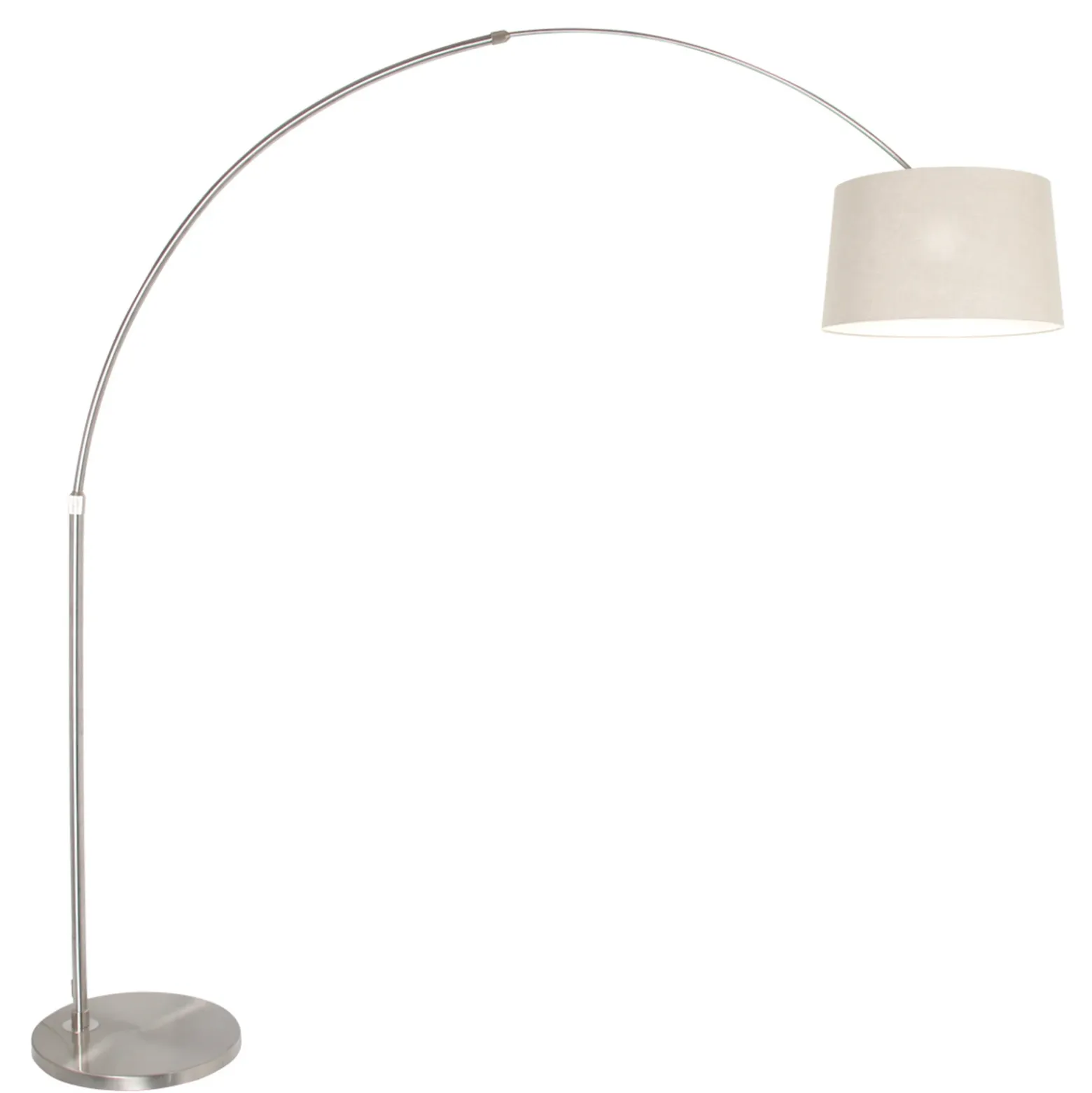 Lámpara de pie con arco Sparkled Light plateada/barro, altura 240 cm