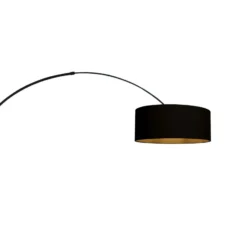 Lámpara de pie con arco Sparkled Light negro/negro-dorado, 240 cm