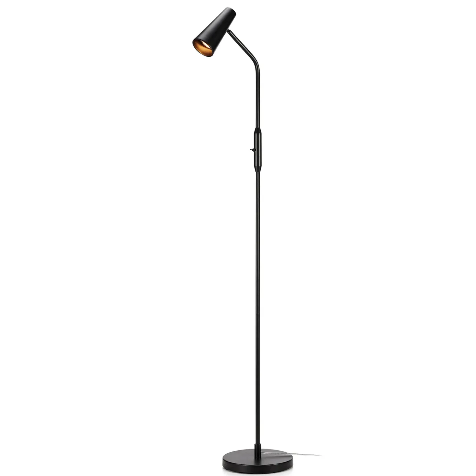 Lámpara de pie Crest negro pantalla móvil