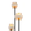 Lámpara de pie Daren, beige/ámbar/negro, 167 cm, 3 luces, E27