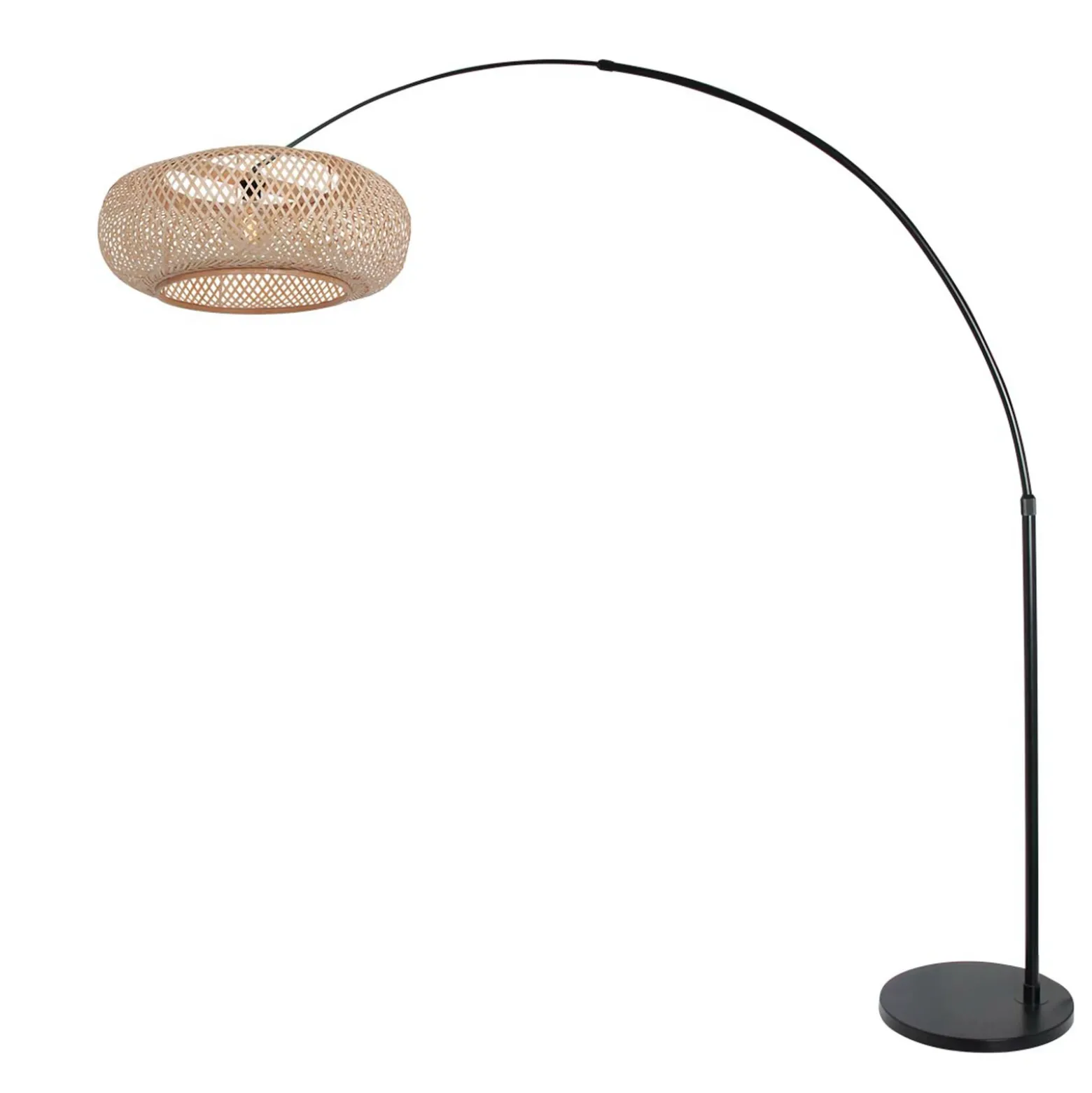 Lámpara de pie de arco Sparkled Light negro/haya