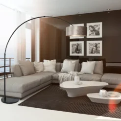 Lámpara de pie de arco Sparkled Light negro/plata