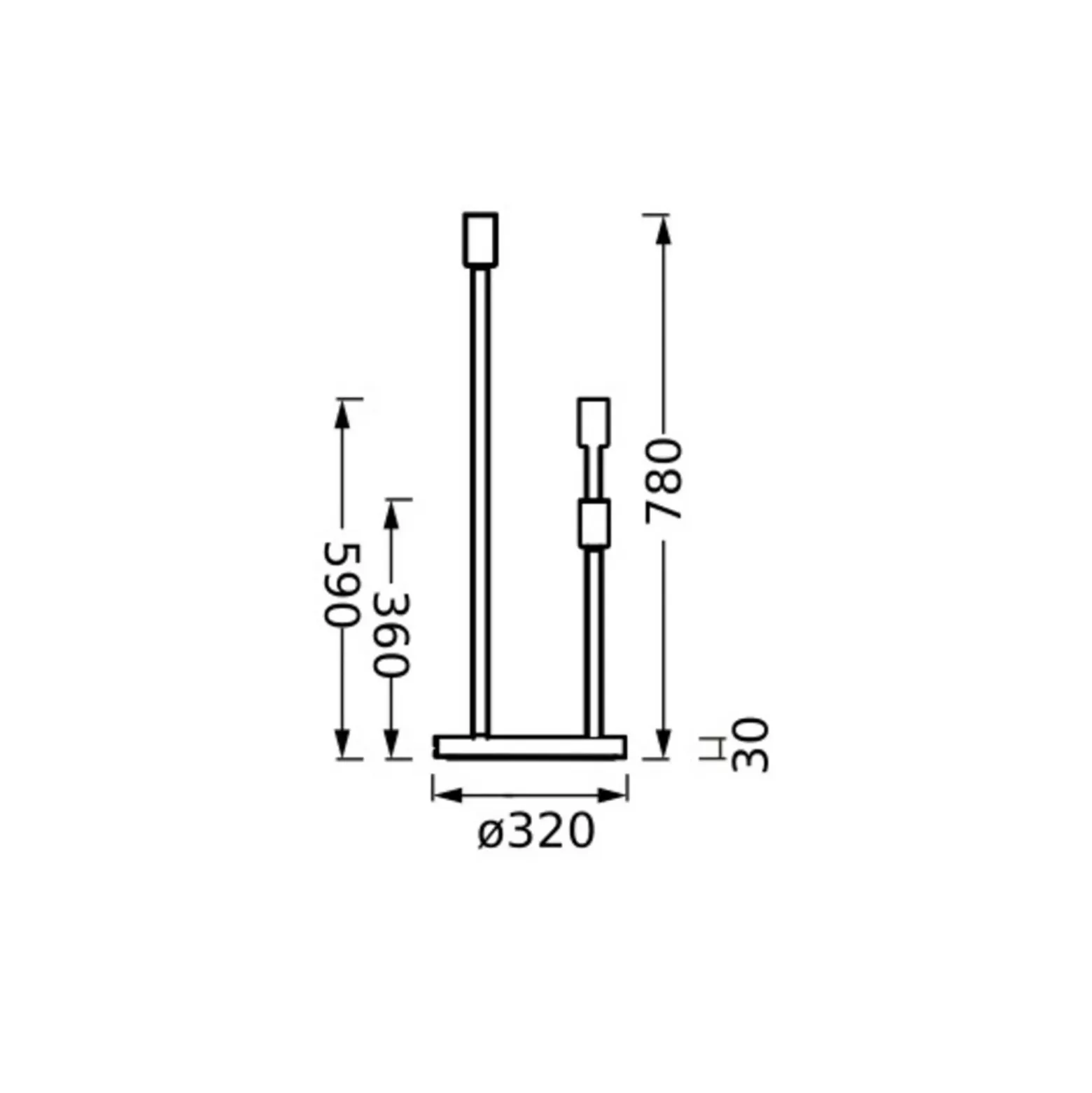 Lámpara de pie DECOR STICK de OSRAM, beige, altura 78 cm, 3 luces