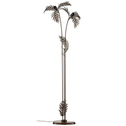 Lámpara de pie Dubai con diseño de hojas, 2 luces, bronce