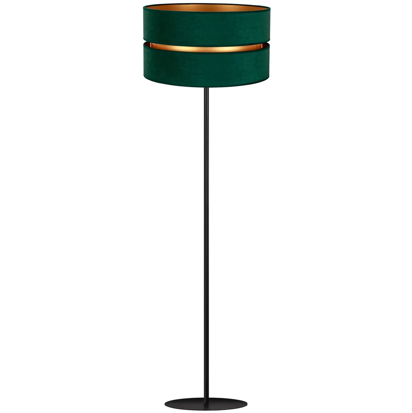 Lámpara de pie Duo, verde/dorado, Ø 40 cm, 1 luz