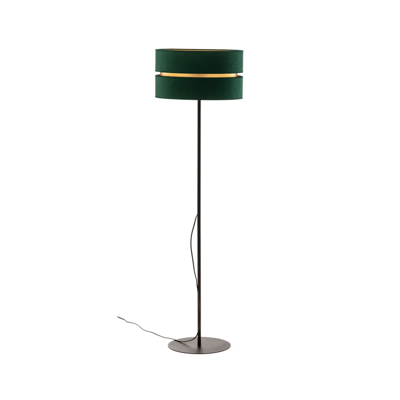 Lámpara de pie Duo, verde/dorado, Ø 40 cm, 1 luz