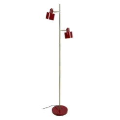 Lámpara de pie Dyberg Larsen Ocean, rojo oscuro, 160 cm, 2 luces.