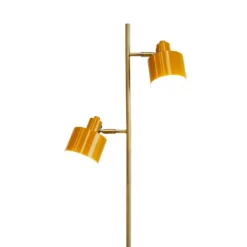 Lámpara de pie Dyberg Larsen Ocean, color curry/latón/turquesa
