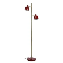 Lámpara de pie Dyberg Larsen Ocean, rojo oscuro, 160 cm, 2 luces.