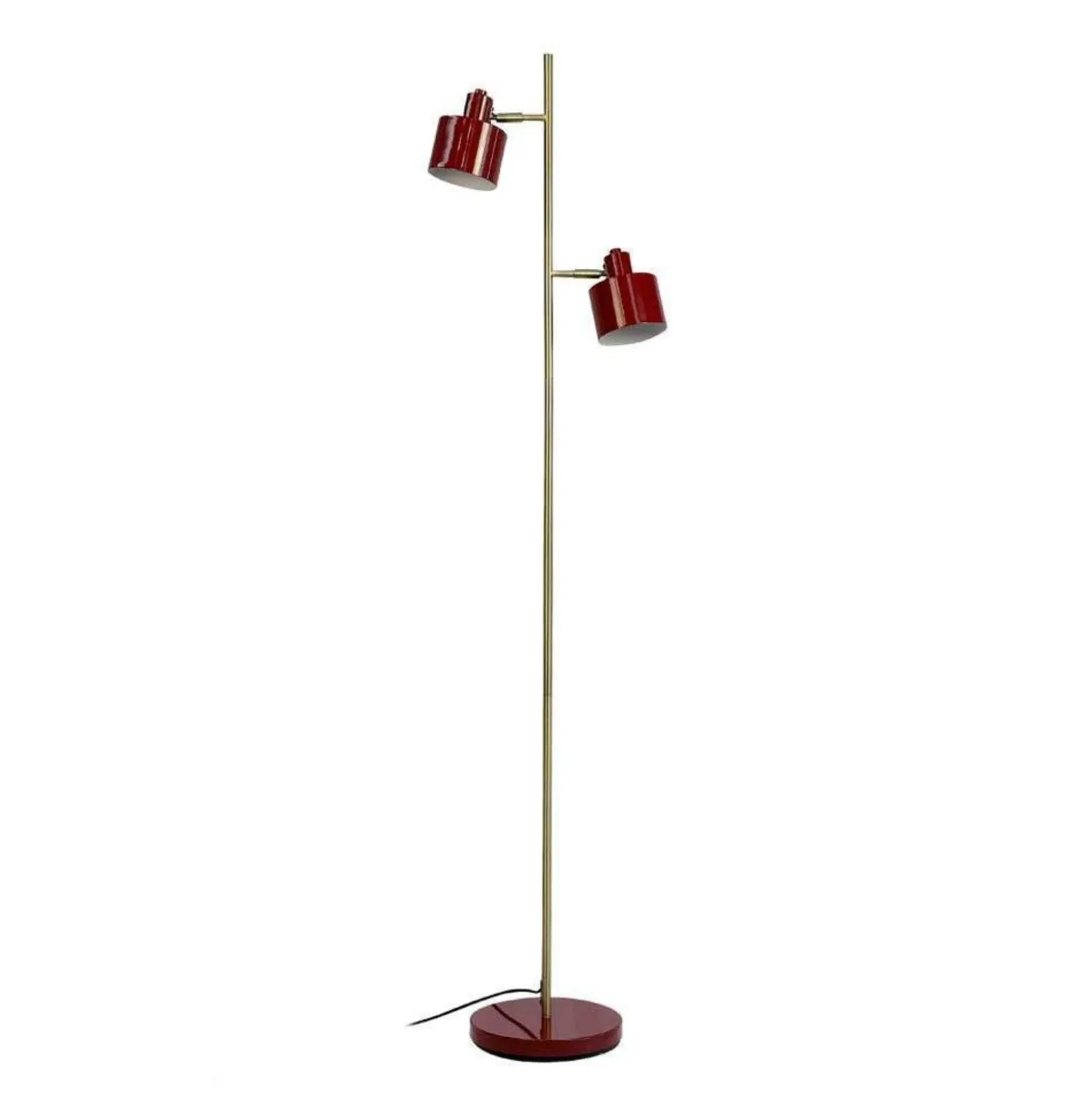 Lámpara de pie Dyberg Larsen Ocean, rojo oscuro, 160 cm, 2 luces.