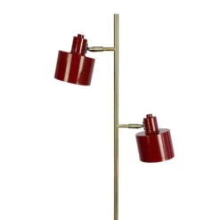 Lámpara de pie Dyberg Larsen Ocean, rojo oscuro, 160 cm, 2 luces.