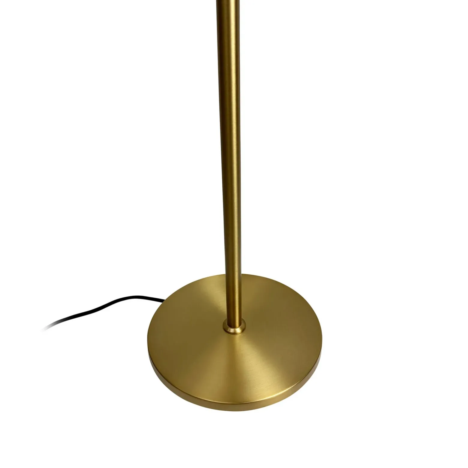 Lámpara de pie Dyberg Larsen Oulu, negro/latón, altura 128 cm