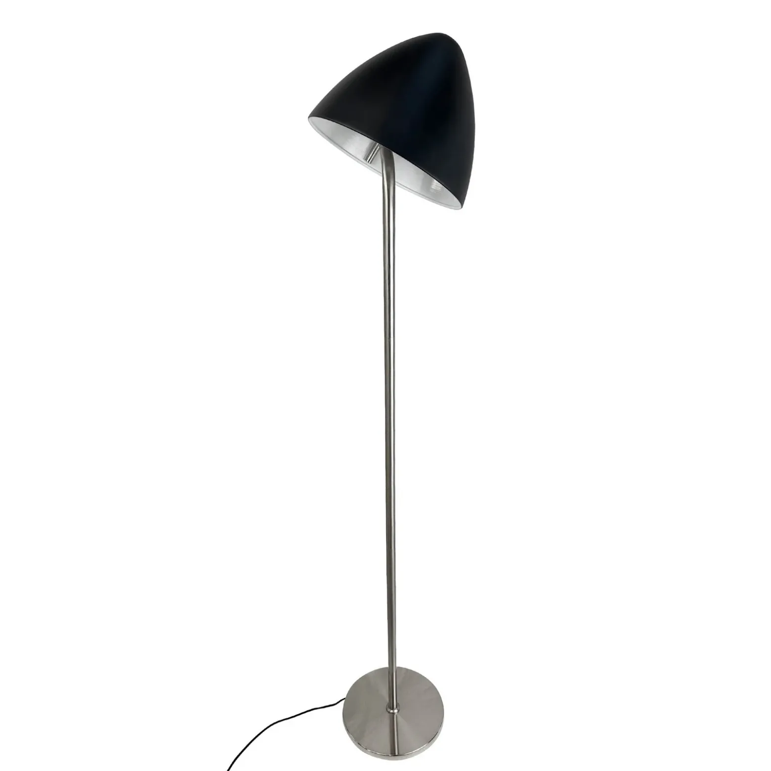 Lámpara de pie Dyberg Larsen Oulu, negro/acero, altura 128 cm