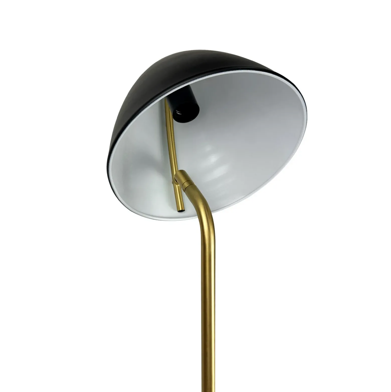 Lámpara de pie Dyberg Larsen Oulu, negro/latón, altura 128 cm