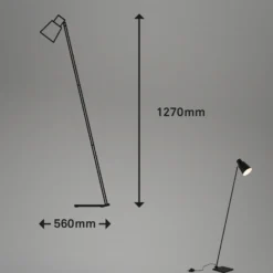 Lámpara de pie Ekko, ajustable, E27, negro