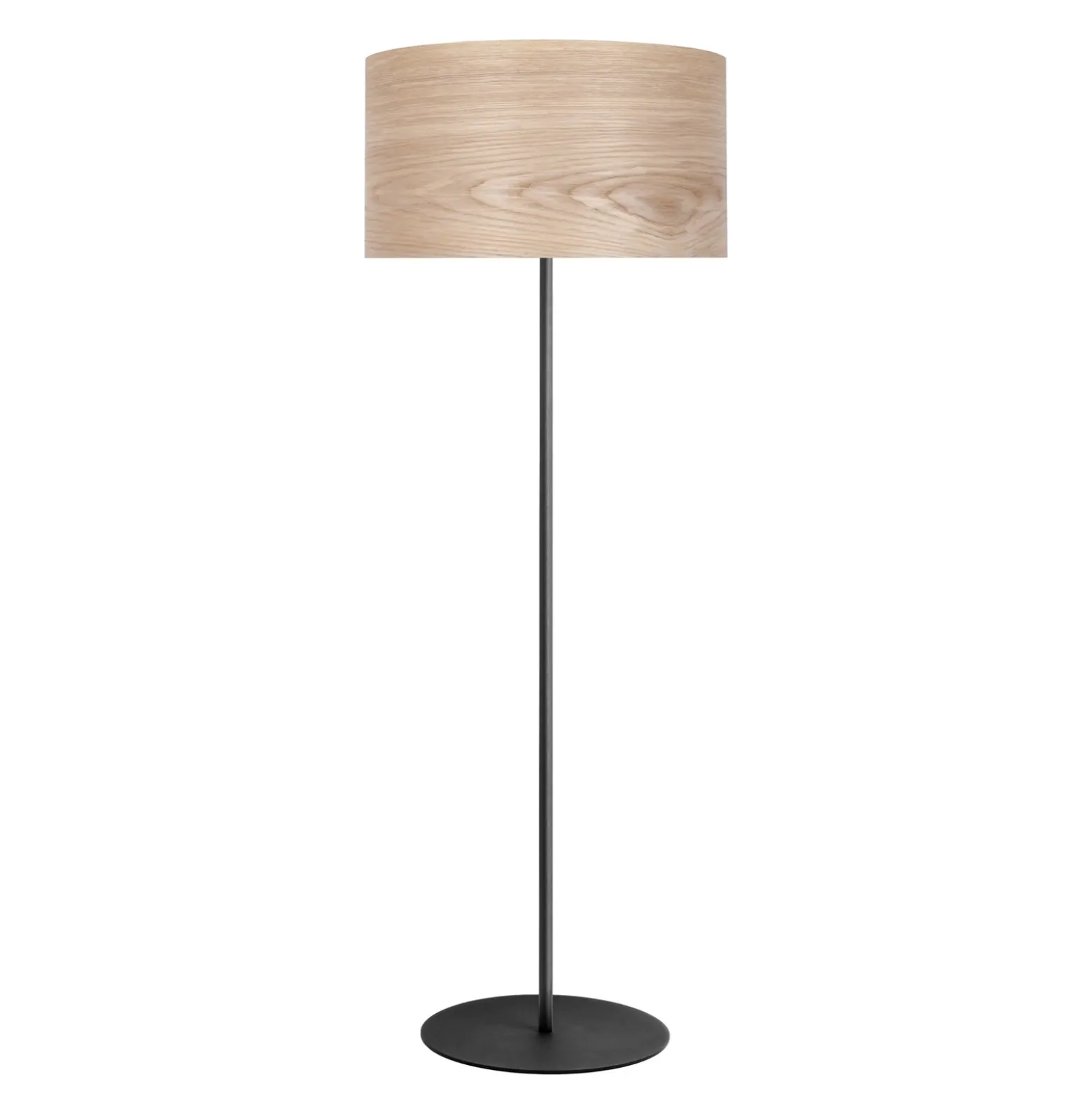Lámpara de pie Envostar Veneer, madera maciza de fresno