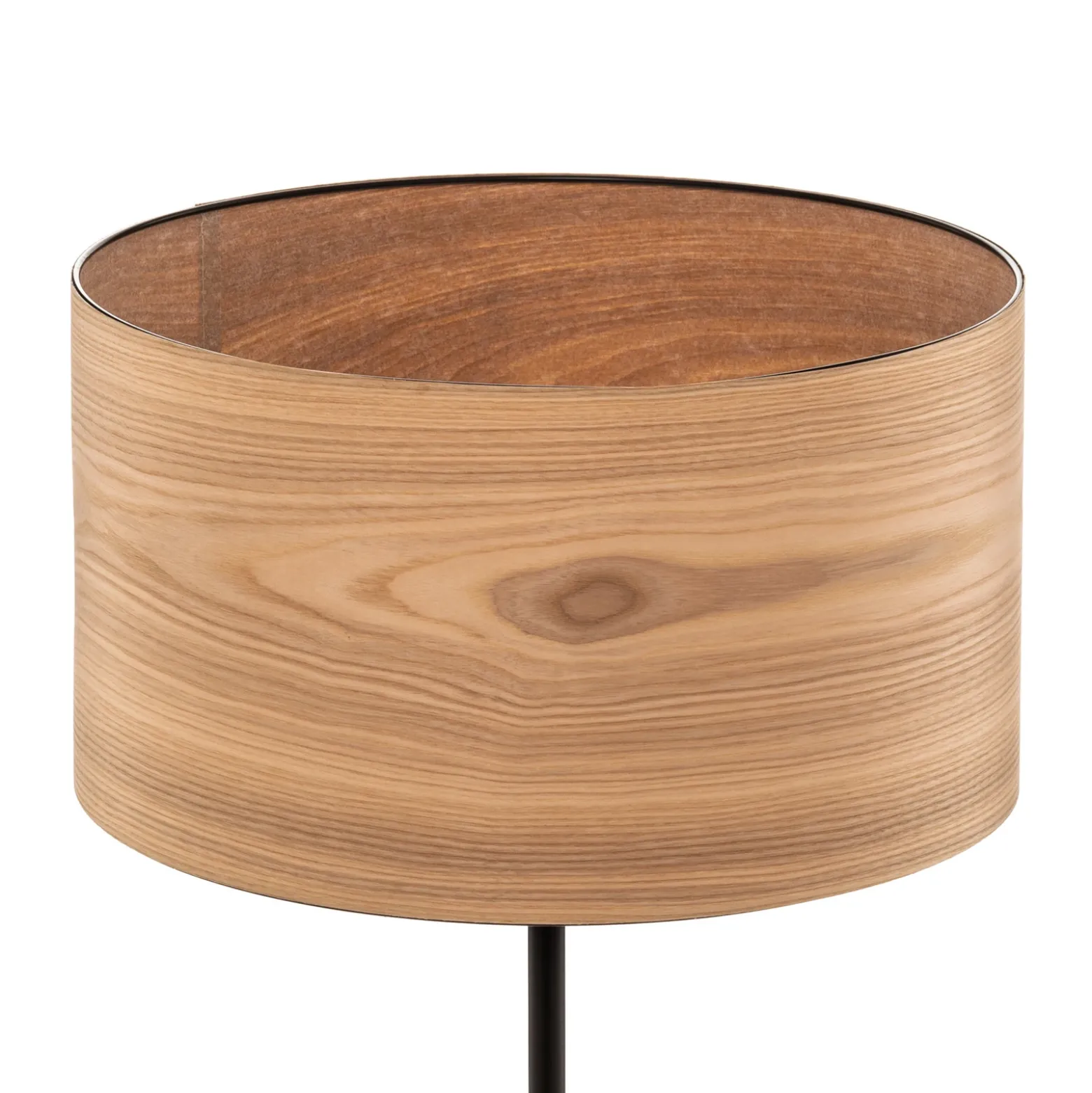 Lámpara de pie Envostar Veneer, madera maciza de fresno