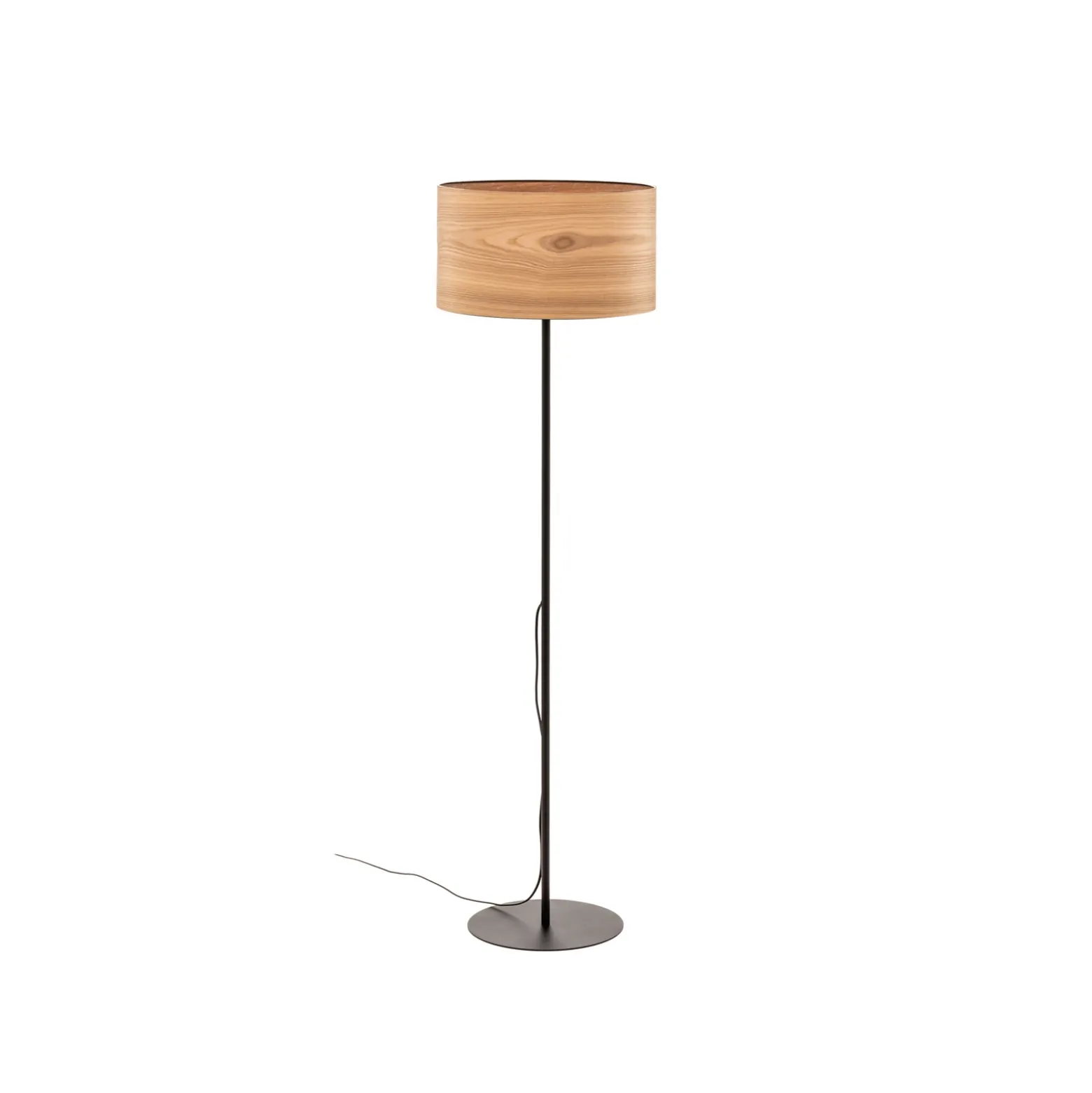 Lámpara de pie Envostar Veneer, madera maciza de fresno